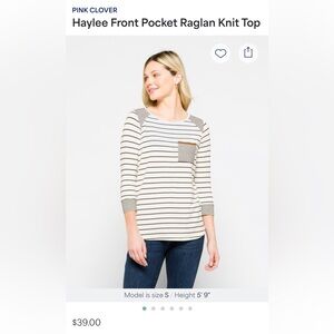 NWT Pink Clover long sleeve tee from Stitch Fix. Perfect with jeans or leggings!